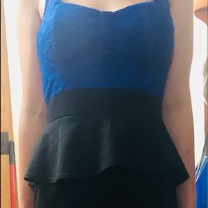 Deb blue and black dress